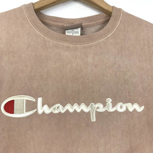 champion dusty pink reverse weave crew neck sweatshirt xs - Picture 2 of 6